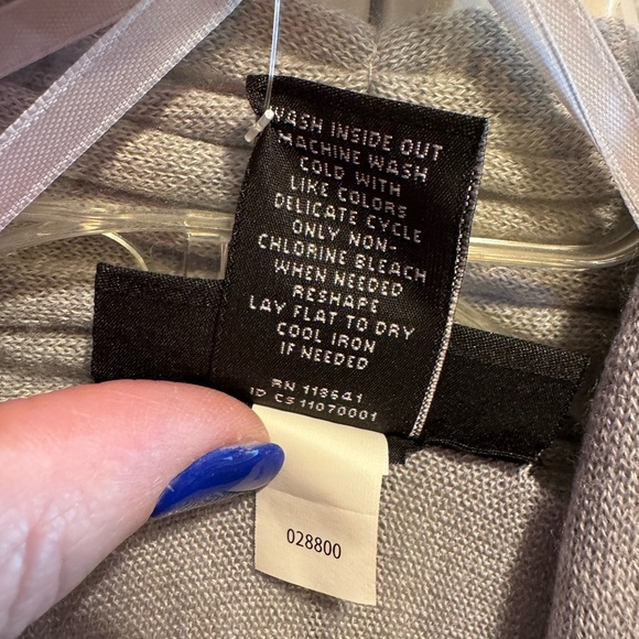 Lane Bryant Grey Open Front Cardigan Sweater Plus 3/4 Sleeves Pockets Sz 26/28 - Picture 7 of 12